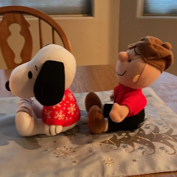 Snoopy and Charlie Brown w/ buttons on their feet to play tunes. Just like new. - Picture 4 of 4